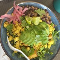 Breakfast bowl with tofu and dairy omitted  at Samuel's Coffee House in Cavendish