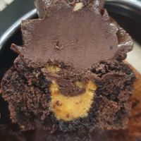 Inside of the hazelnut chocolate cupcake at An Ode to Gaia in Mumbai