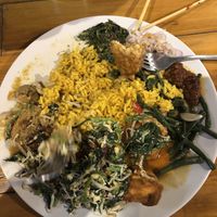 Delicious vegan nasi Campur  at Give Cafe in Canggu