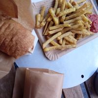 Fries and falafel at Garbanzo - Falafel & Hummus Bar in Vienna