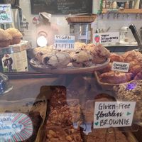 Vegan blueberry and strawberry muffins at Bake Shop in Brooklyn