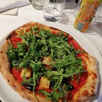 Veggy pizza with potatoes, awesome! at Ristorante Pizzeria La Roche in Marnega Brenzone Sul Garda