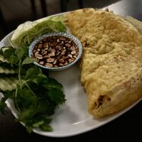 Tofu and Vegetable Salad filled Crepe  at Khmer Cuisine in Copenhagen