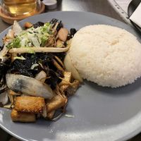Stir fry tofu, mushrooms and ginger   at Khmer Cuisine in Copenhagen