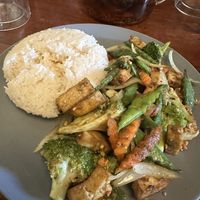 Tofu stir fry lunch with peanuts   at Khmer Cuisine in Copenhagen