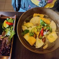 Vegan version of the soup, with tofu at Khmer Cuisine in Copenhagen