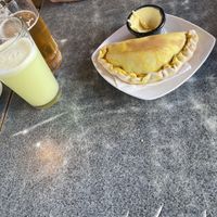 Vegan Empanada with spinach, corn and vegan cheese   at La Boca Del Oso in Valparaiso