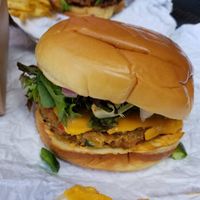 Mac style burger at Unburger Grill in Dearborn