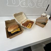 Garlic mushroom melt, chili cheese fries, the unoriginal burgerr  at Unburger Grill in Dearborn