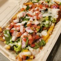 Loaded Nacho Fries (old packaging) at Unburger Grill in Dearborn