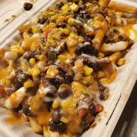 BBQ chick'n fries (old packaging) at Unburger Grill in Dearborn