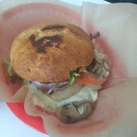 Mushroom swiss burger.  Yummy! at Unburger Grill in Dearborn