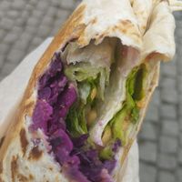 Vegan mega wrap at The Conductor in Prague