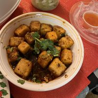 Spicy garlic chili oil tofu  at Yum Yum Dumplings in Centereach