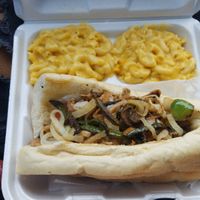 Philly w/ mac at Senses Vegan Comfort Food in Norfolk