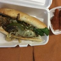 Philly cheesesteak and buffalo drumettes   at Senses Vegan Comfort Food in Norfolk