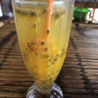 Fresh passion fruit juice  at Quan 3 Chi Em in Mai Chau