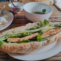 Vegan Tofu Banh My (no egg) at Quan 3 Chi Em in Mai Chau