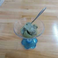 Green tea ice-cream - yummy but a bit too sweet at Au Lac Healthy World - Pham Ngu Lao in Ho Chi Minh City