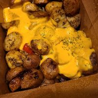 Cheezy Hash with Beyond Sausage at Sweet Pea Cafe & Playhouse in Edmonton