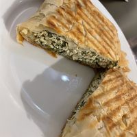 The Spanakopita with tzatziki  at Sweet Pea Cafe & Playhouse in Edmonton