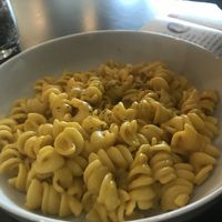 Cheesy pasta (my son loved this!) at Sweet Pea Cafe & Playhouse in Edmonton