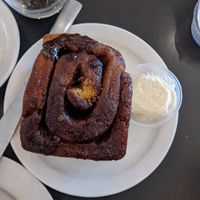 Cinnamon bun at Sweet Pea Cafe & Playhouse in Edmonton
