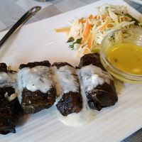 Feuilles de vigne farcies et sauce citron at Valia Calda in Kalampaka