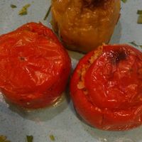 Stuffed tomatoes at Valia Calda in Kalampaka