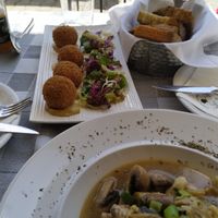 Walnut balls and mushrooms  at Valia Calda in Kalampaka