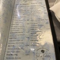 Menu at Valia Calda in Kalampaka