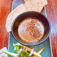 Pan-fried Roti w/ Massaman Curry  at Yulli's Brews in Alexandria