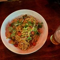 Wok Tossed Spaghetti .  at Yulli's Brews in Alexandria