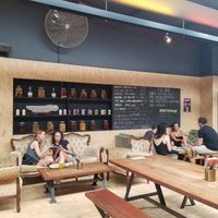 Sitting area at Yulli's Brews in Alexandria