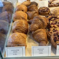 Vegan pain of chocolat and vegan croissant. Great prices.   at Croissant Croissant in Montreal