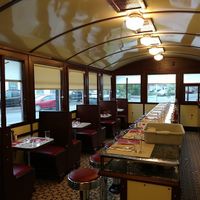 Very nice decor in restored diner. We stopped for a late breakfast at 10am, which accounts for the lack of people at this end of the place. at Swan Street Diner in Buffalo
