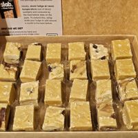 Vegan fudge taster box - rum n raisin, tiger butter, salted caramel and original at Slab Artisan Fudge in East Cowes