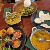Daal, Curry and Potato Balls at Mitho Cha in Berlin