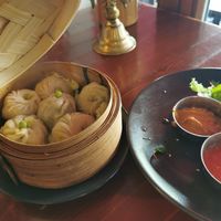 Steamed vegan dumplings at Mitho Cha in Berlin