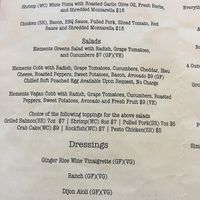 Menu at Elements Eatery and Mixology in Lexington Park