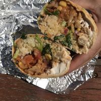 Cauliflower Vegan Burrito with vegan sour cream  at Zambrero in Aveley