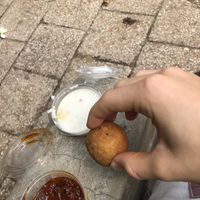 4* lentil balls (coconut + spicy sauce) (6.000 TSH)  at Krishna Vegetarian Restaurant in Zanzibar