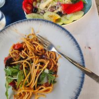 Spaghetti pomodoro at Cafe Del Mare in Kotor