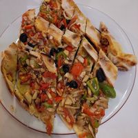 Vegan pide medium at Kumsal Pide in Oludeniz