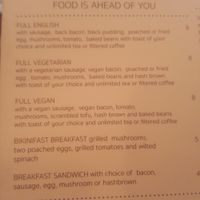 Breakfast menu at Rise & Grind in Wallasey