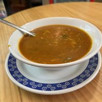 Harira (Moroccan tomato based, legume soup)  at Papas Elvira in Granada