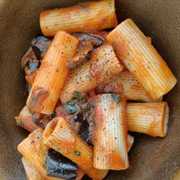 Pasta puttanesca at El Local in Ibiza