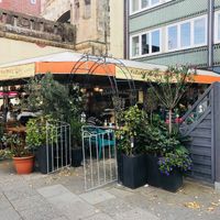 Street view at Falafel Factory - Barmbeker Market in Hamburg