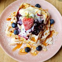 loved the waffles 😋💜 at The Old Gun Shop Café & Pantry in Lancaster