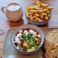 Absolutely delicious food! The shakshuka was incredible and the toast was delicious. My mum really enjoyed her hot chocolate too. Our only gripe was the chips, they could have done at The Old Gun Shop Café & Pantry in Lancaster